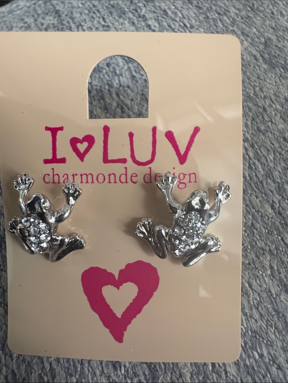 Silver Frog Stud Earrings for Kids